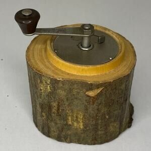 Vintage Marlux Coffee Pepper Mill Grinder Live Edge Bark Wood